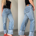 W30 L31 Levis 501 vintage 29-30” waist medium faded blue 501s made in Canada 90s