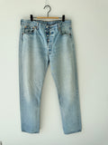 Soft W36 L34 vintage Levis 501 35/36” measured waist light faded 501s 90s denim