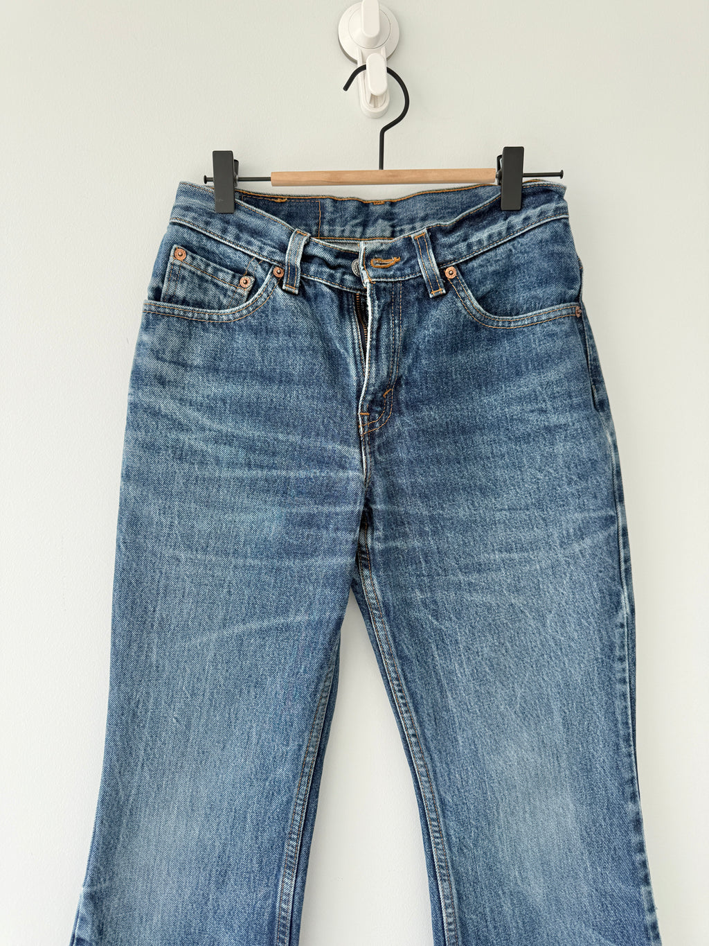 W25 L29 vintage Levis 517 24-25”” measured dark faded blue 90s USA 517s