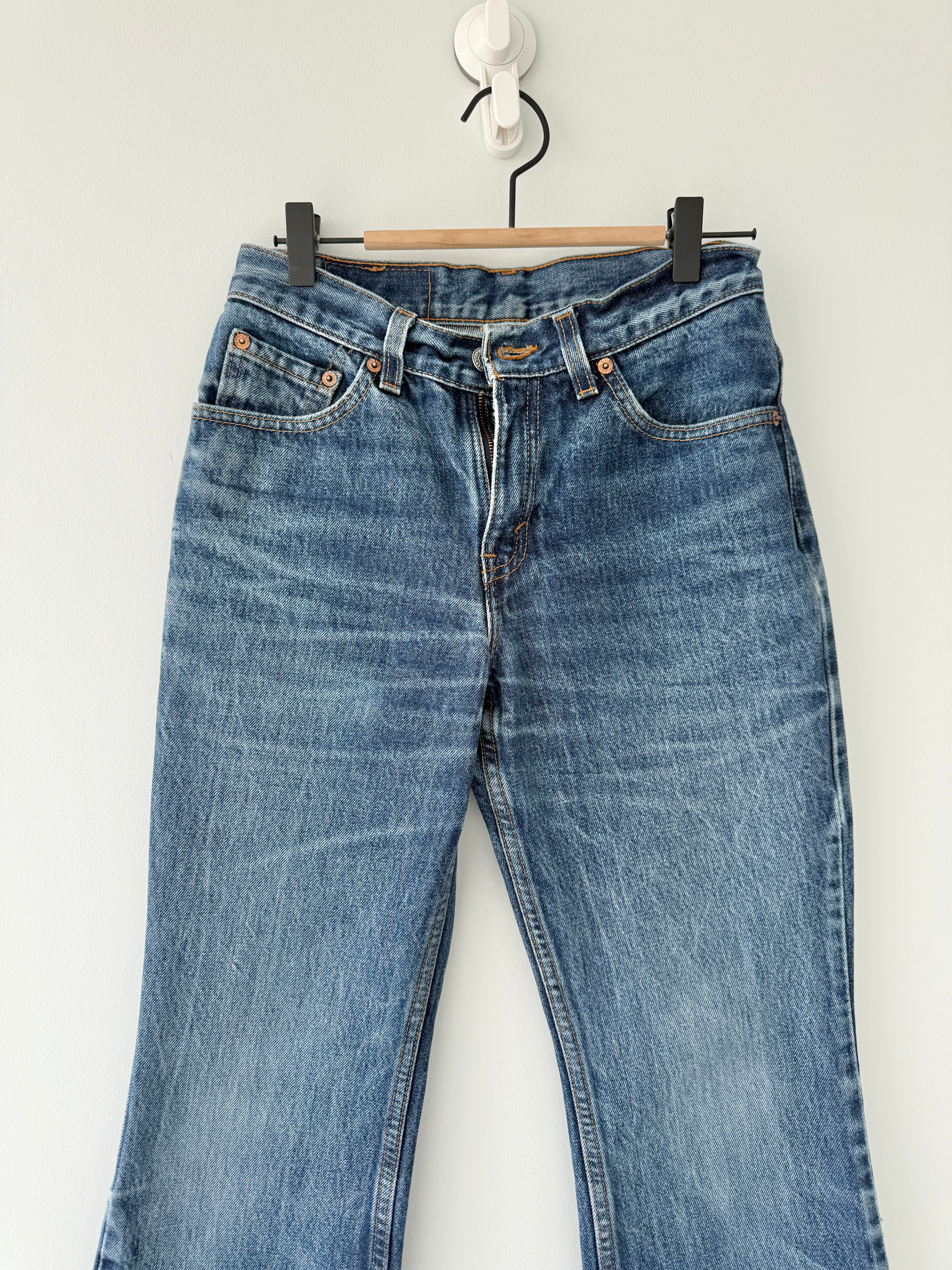 W25 L29 vintage Levis 517 24-25”” measured dark faded blue 90s USA 517s