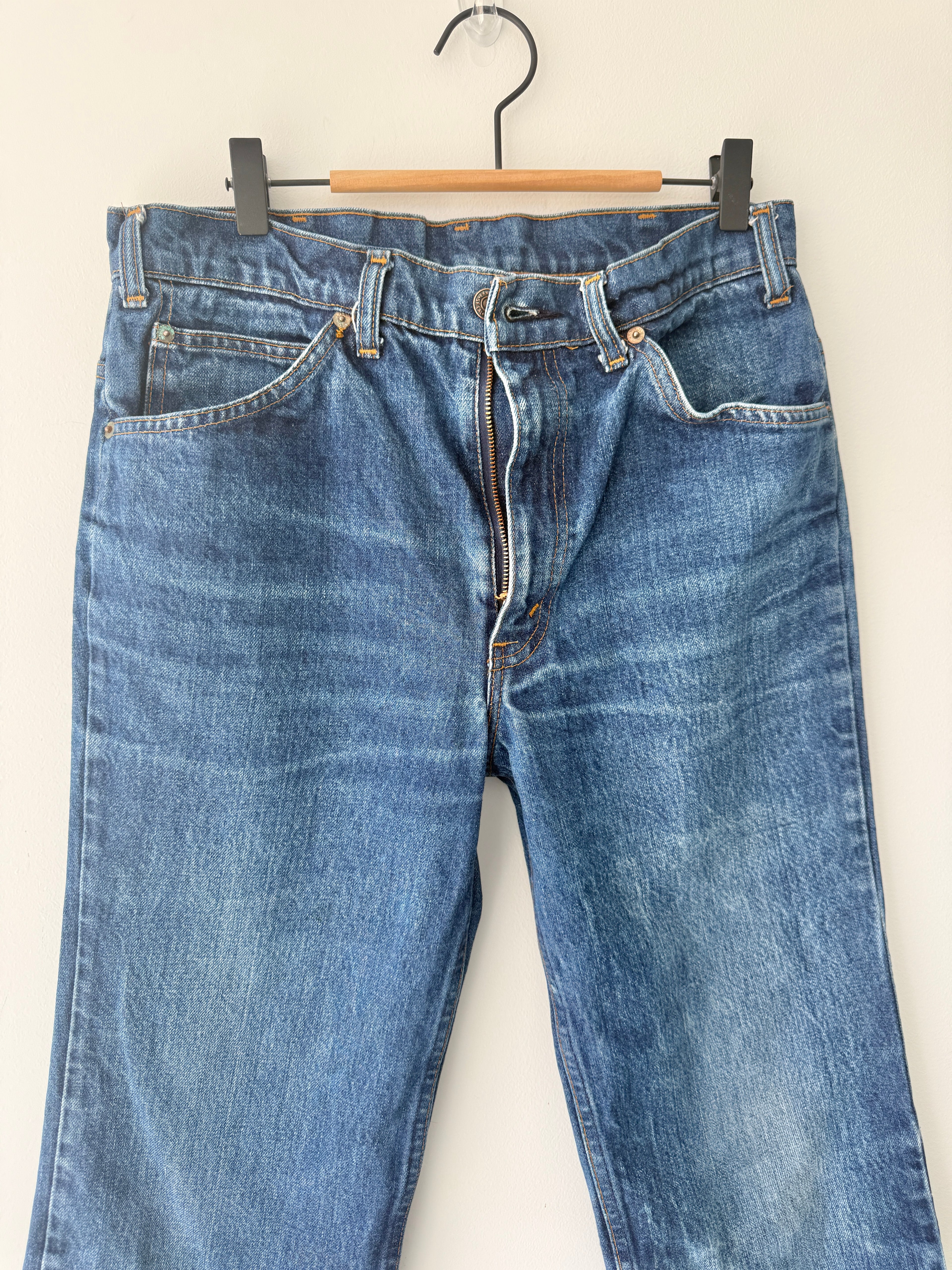 W31 L29 vintage Levis 630 30/31” measured waist dark faded blue 630s 80s   Orange tab