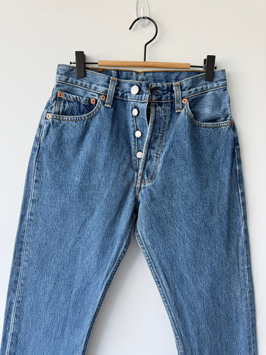 W26 L32 vintage Levis 501 25/26” measured waist dark blue 501s 90s -nl