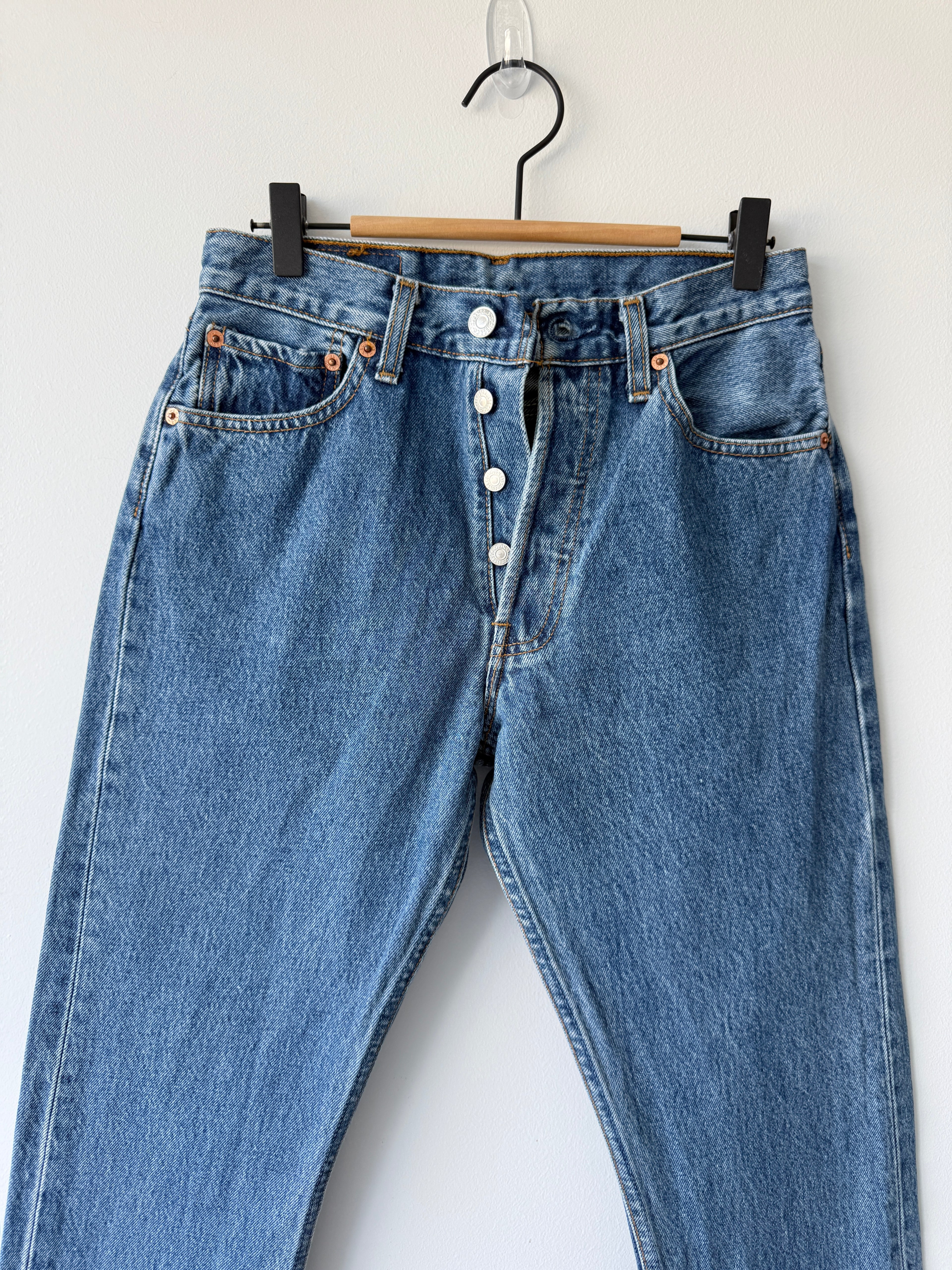 W26 L32 vintage Levis 501 25/26” measured waist dark blue 501s 90s -nl