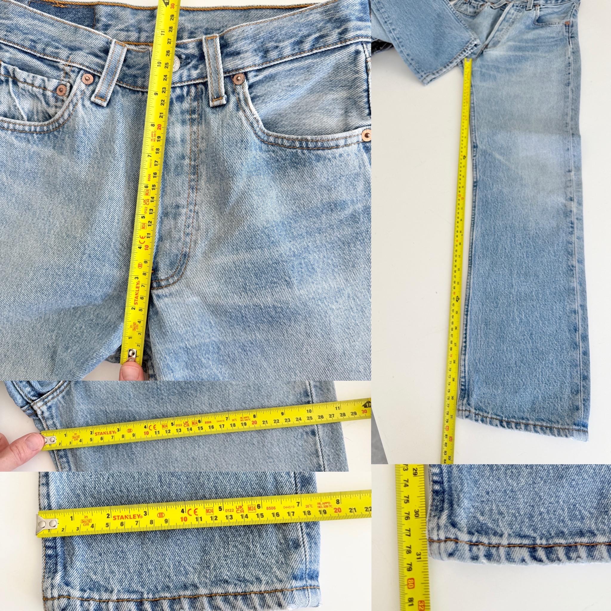 W26 L30 Levis 501 vintage 25-26” measured waist faded medium blue 90s made USA