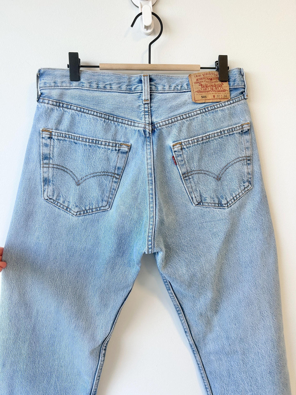 Levis 501 vintage w30 L33 Levi’s light blue fade straight leg USA 90s Levi’s 501 vintage 501  30”29” waist
