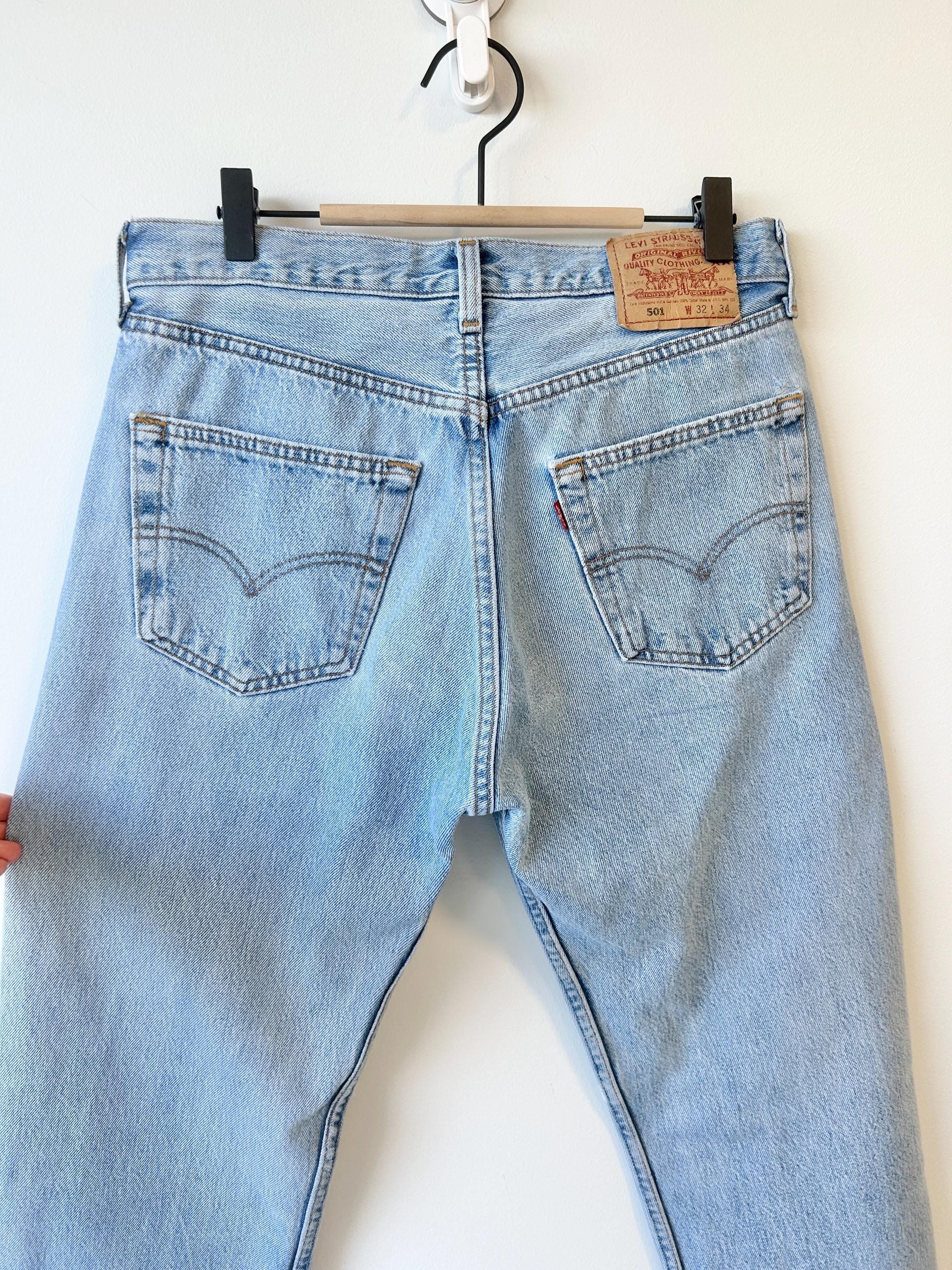 Levis 501 vintage w30 L33 Levi’s light blue fade straight leg USA 90s Levi’s 501 vintage 501  30”29” waist