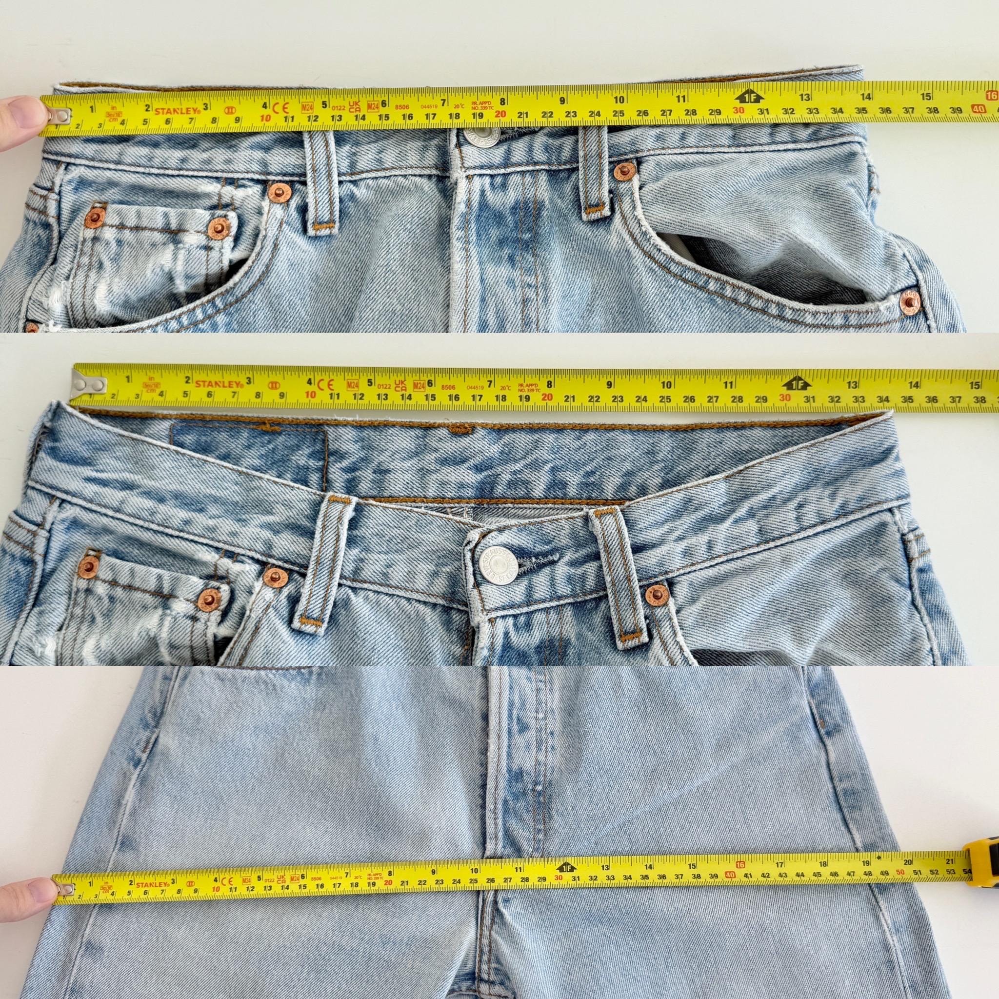 W27 L33 Levis 501 vintage 26-27” measured waist faded light blue made in 90s