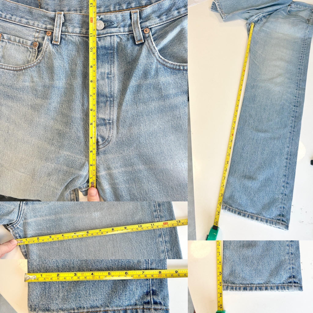 w35 L33 Levis 501 vintage medium faded blue straight leg made in USA 501 vintage 501  w33-35