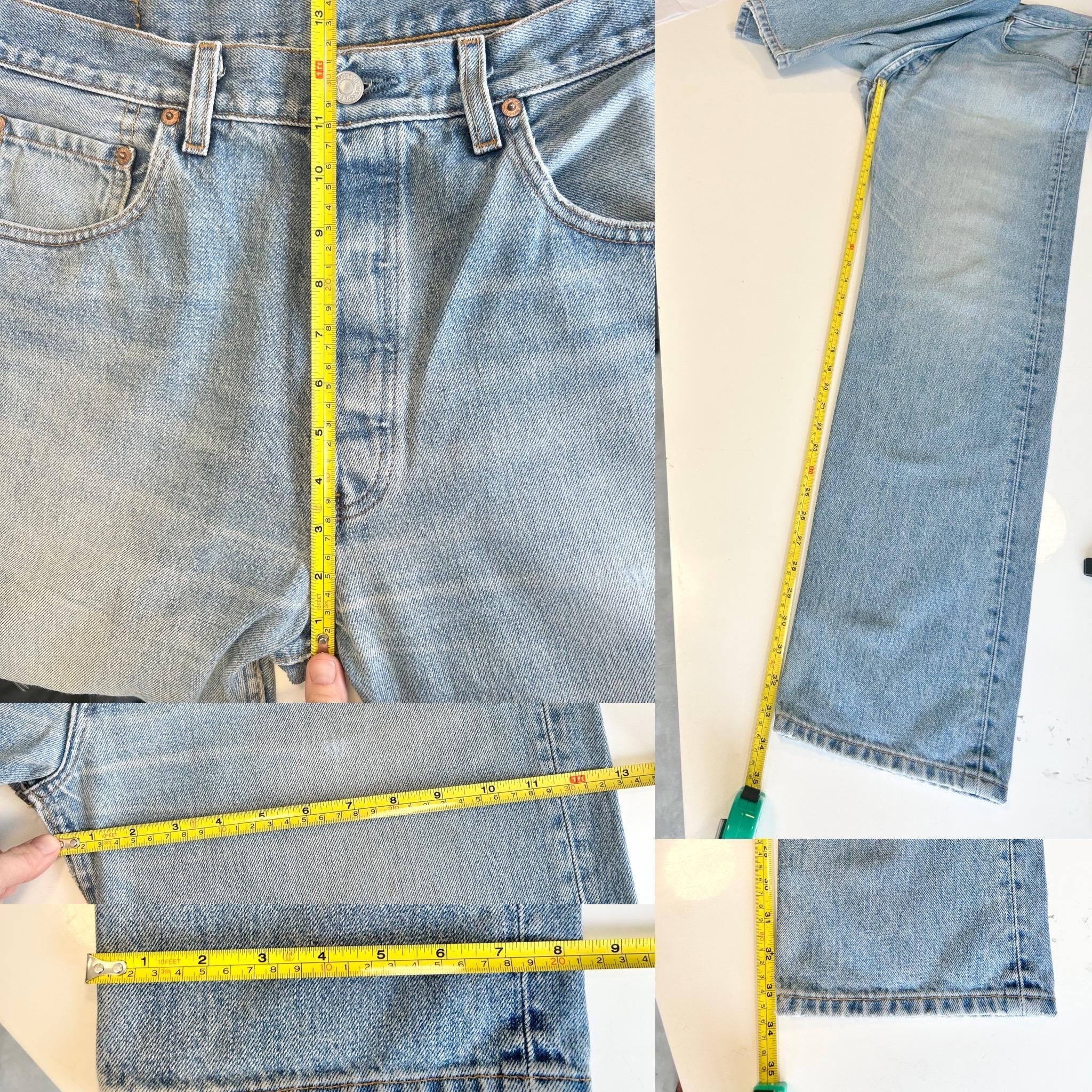 w35 L33 Levis 501 vintage medium faded blue straight leg made in USA 501 vintage 501  w33-35