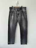 W37 L33 Levis 501 vintage 36-37” measured waist light faded black made in USA 90s