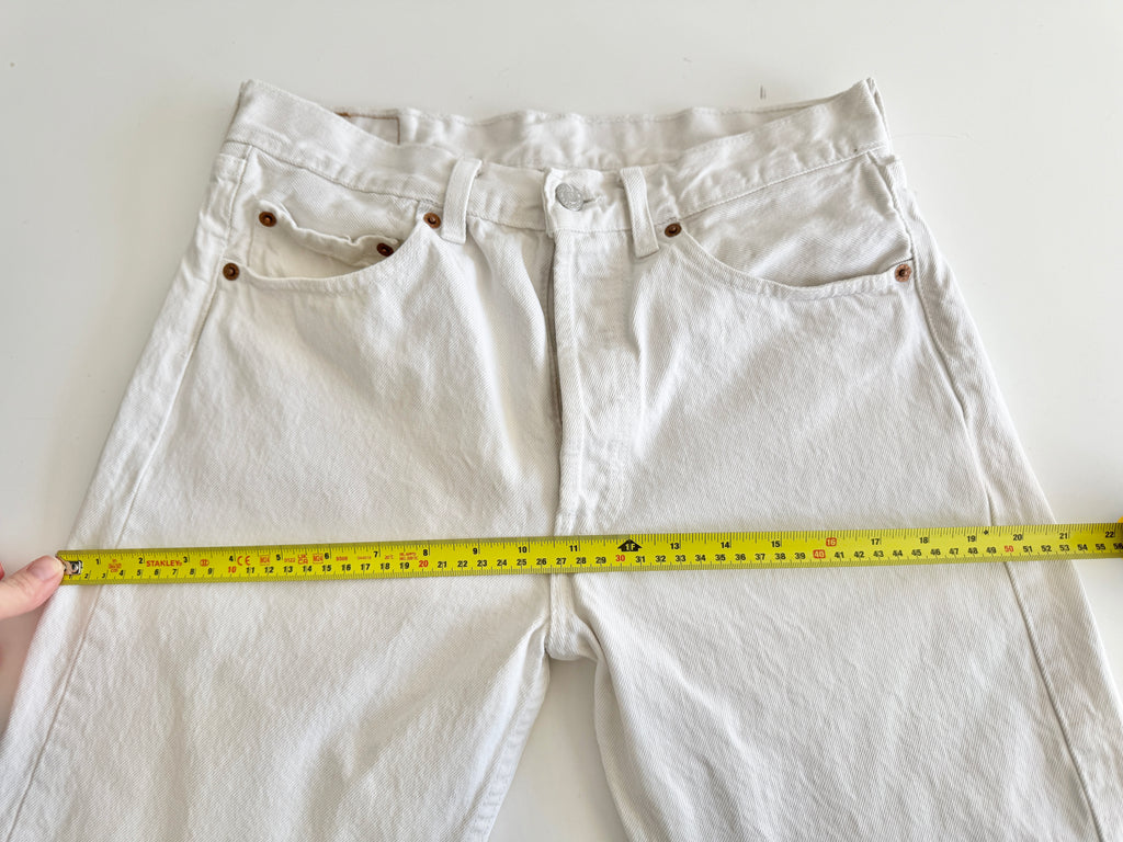 W29 L27 vintage Levis 501 28-29” measured unique white denim 90’s 501s