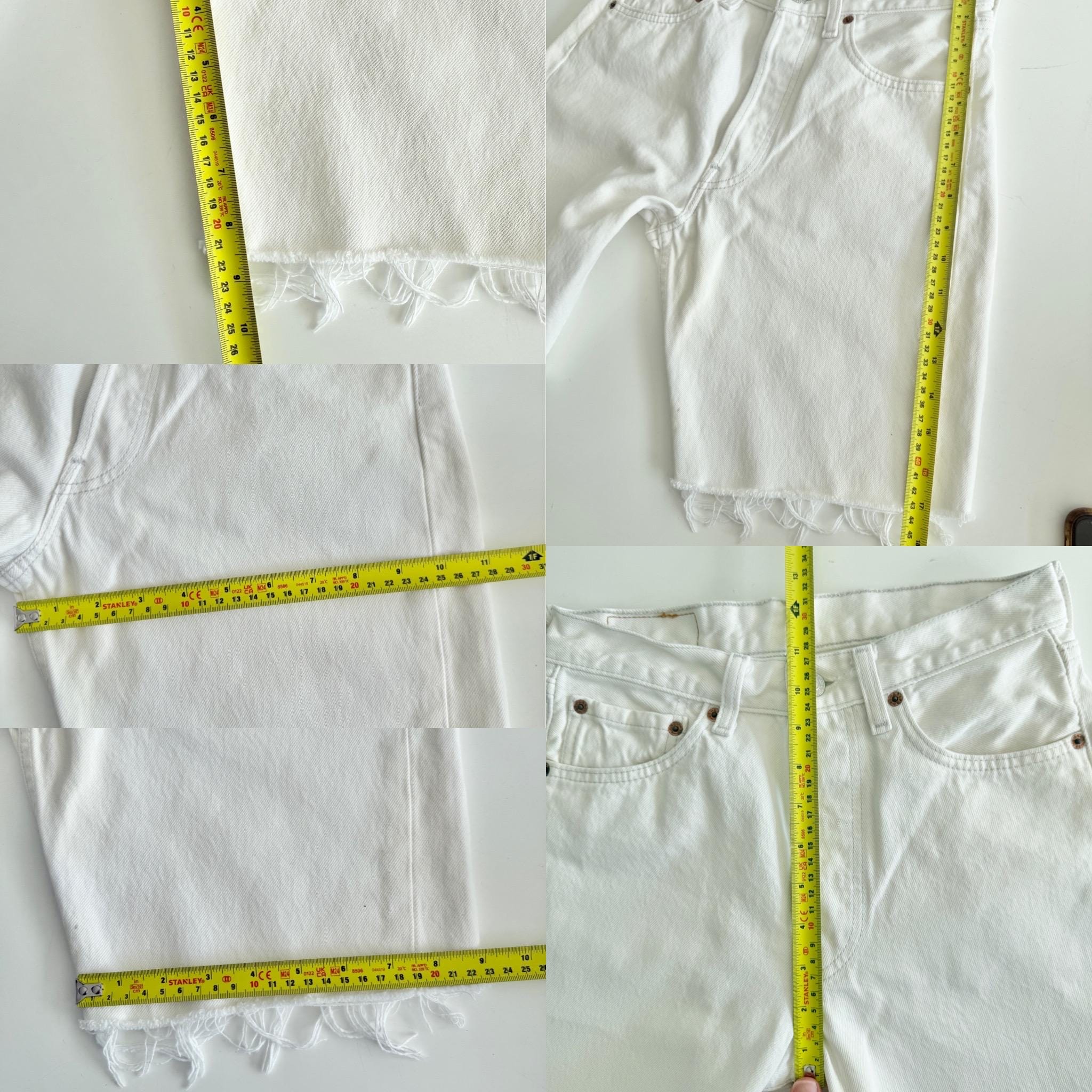 W28 white Levis 501 vintage shorts 27-28” measured waist made in Y2K