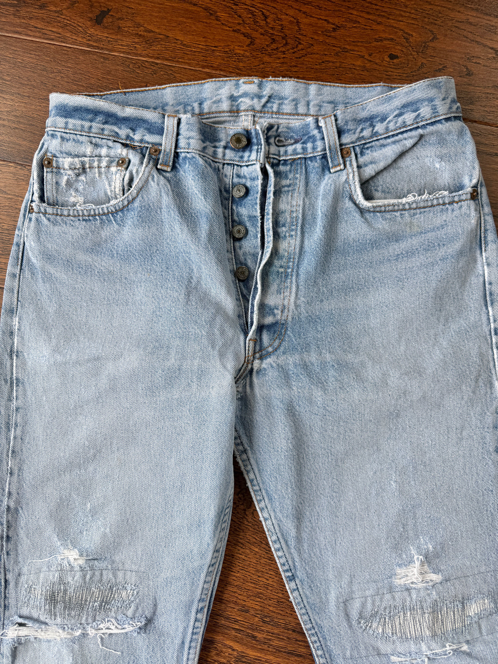 Levis 501 vintage w31 L28 Levi’s faded  blue made in USA 80s straight leg Levi’s 501 vintage 501  30/31” waist