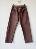 W27 L26 vintage Levis 501 26-27” dark brown 90s Levi’s 501s