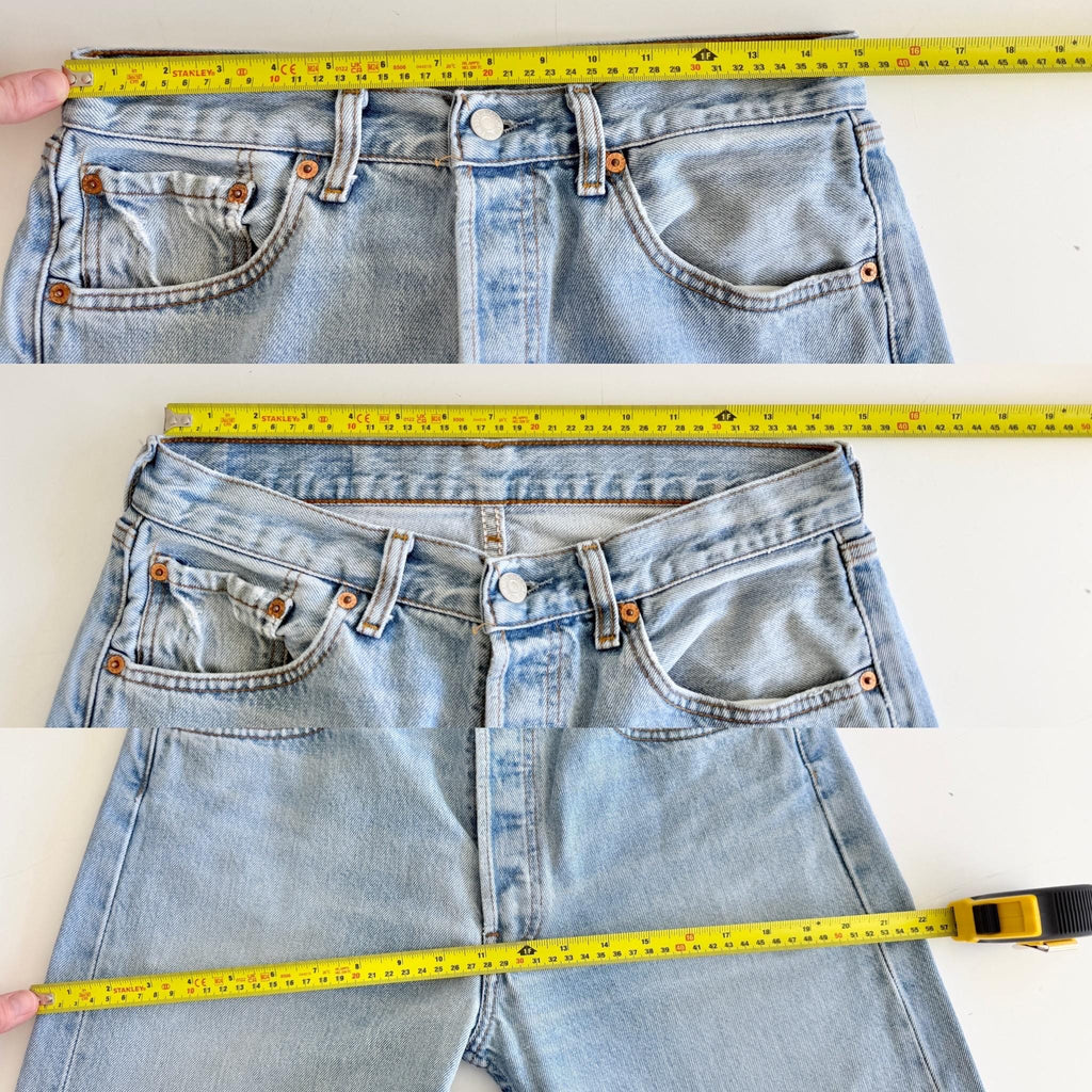 Levis 501s  vintage w29 L29 light blue 501s made in 90s straight leg jeans 501 28”/29” waist