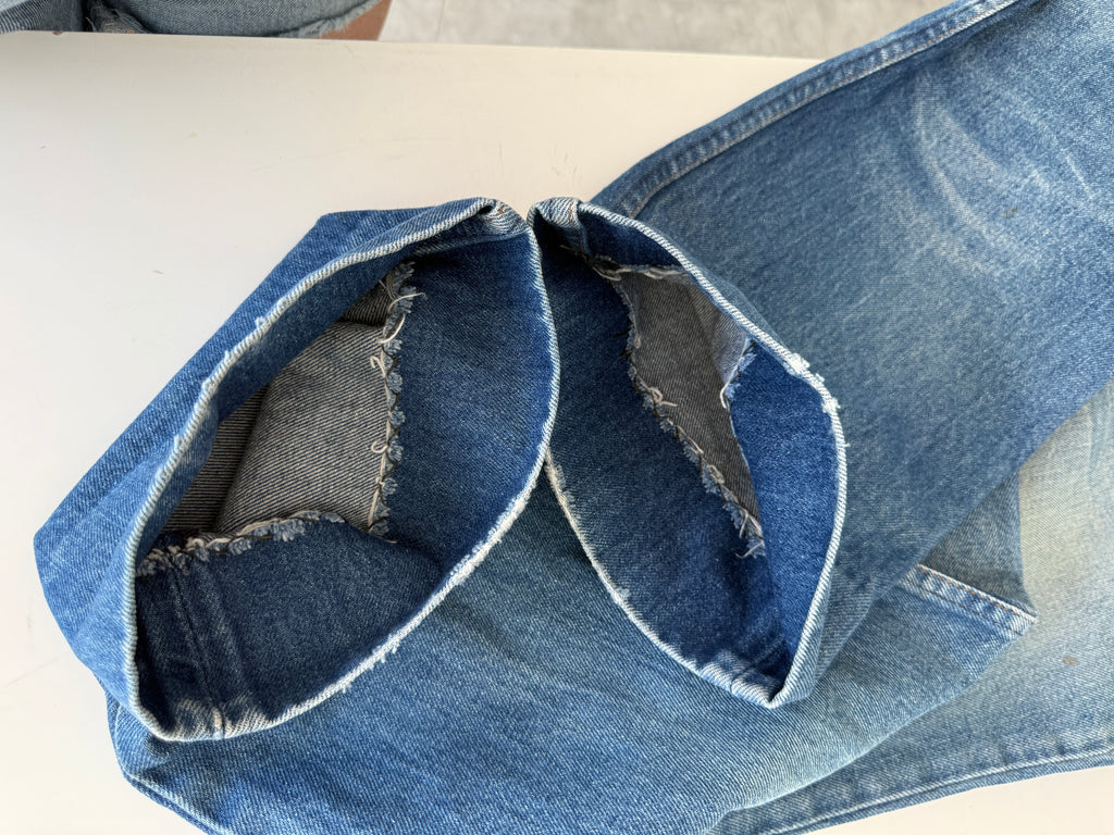 W34 L29 vintage Levis 603 33/34” measured waist dark blue faded whiskers  70s 603s