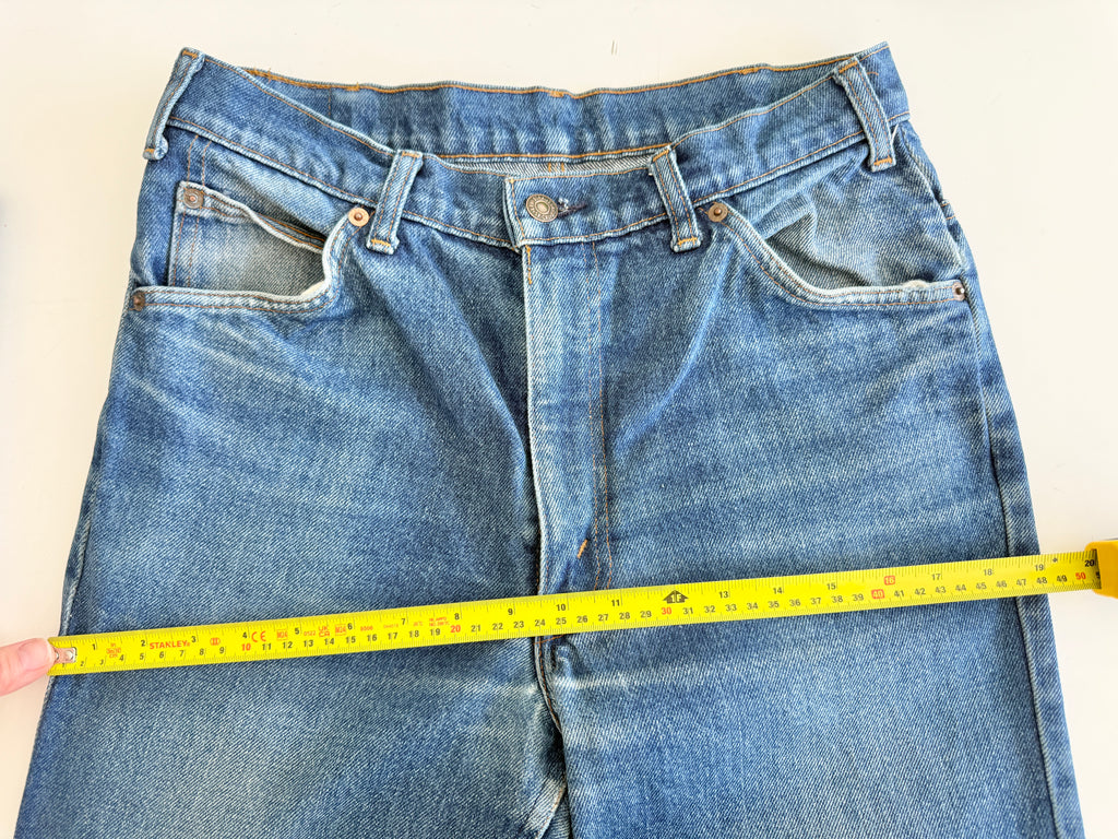 W29 L29 vintage Levis 631 28-29” measured dark faded blue denim orange tab 80/90s Levi’s 631s