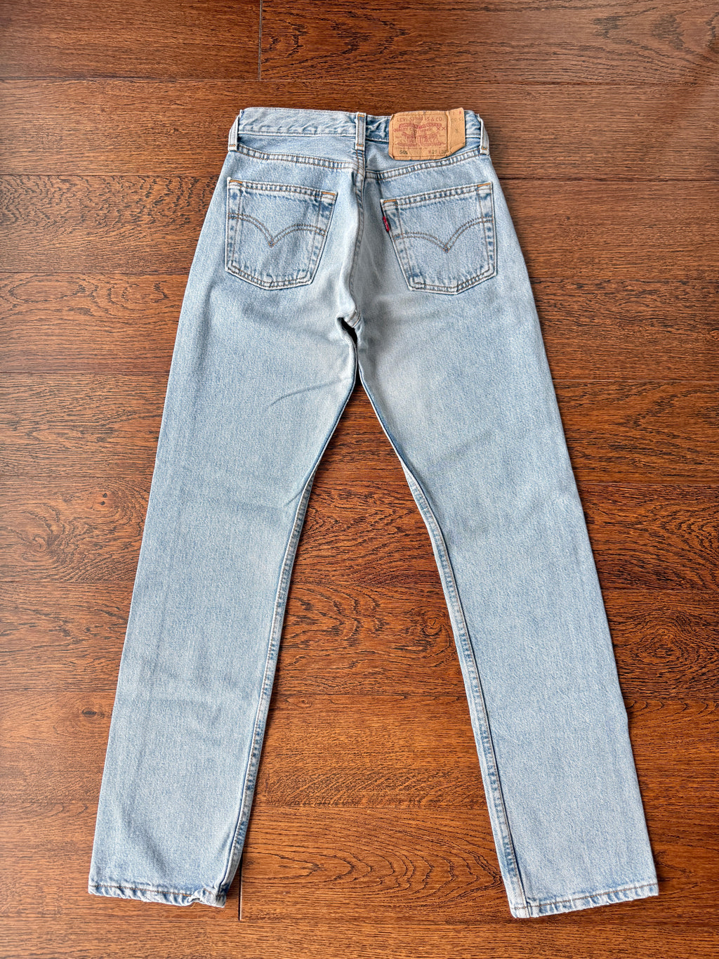 Softer W24 L29 vintage Levis 501 22/24” measured light blue 90s Levi’s 501s