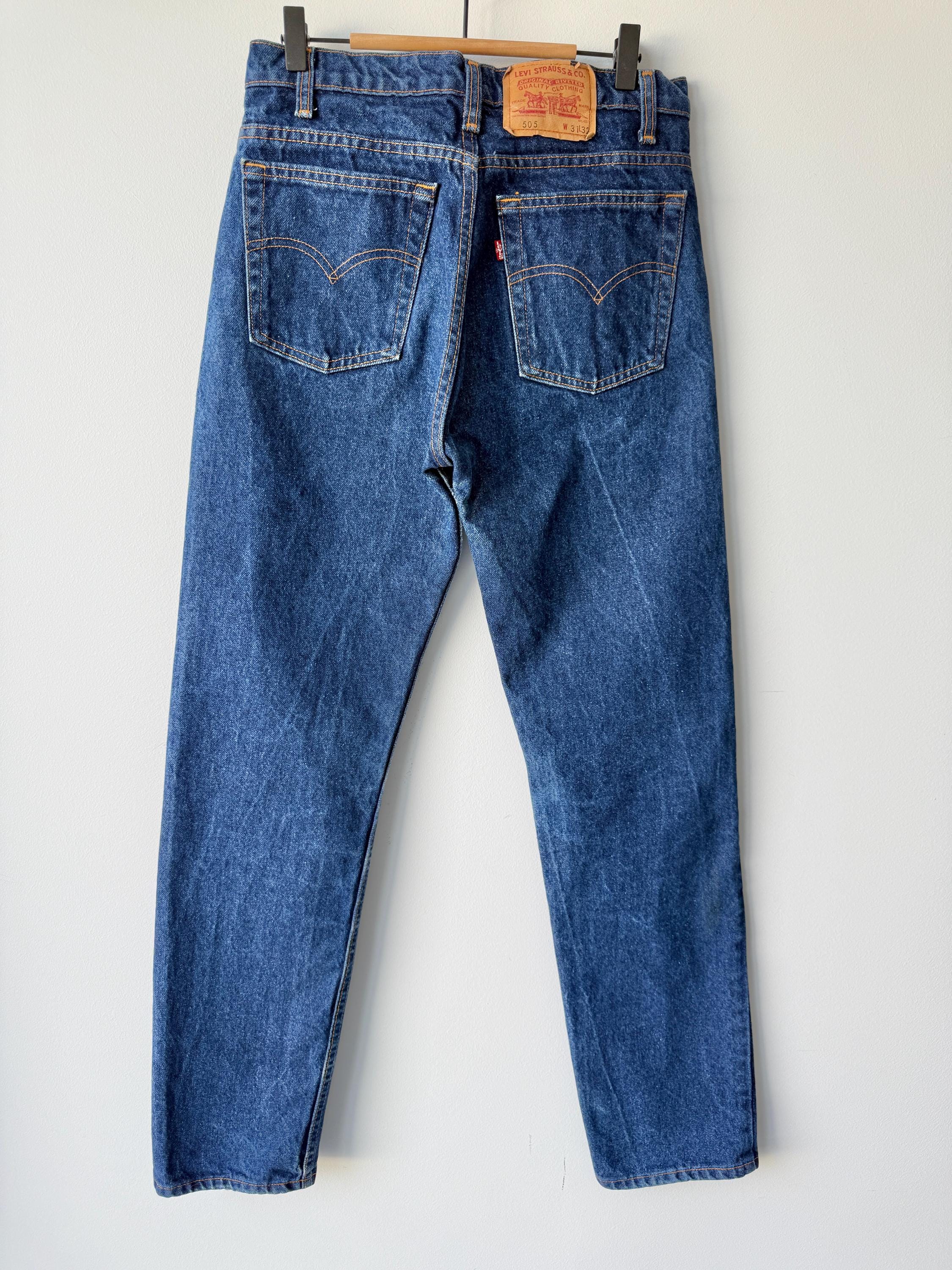 W30 L32 vintage Levis 505 29-30” measured waist raw blue denim made in late 80s