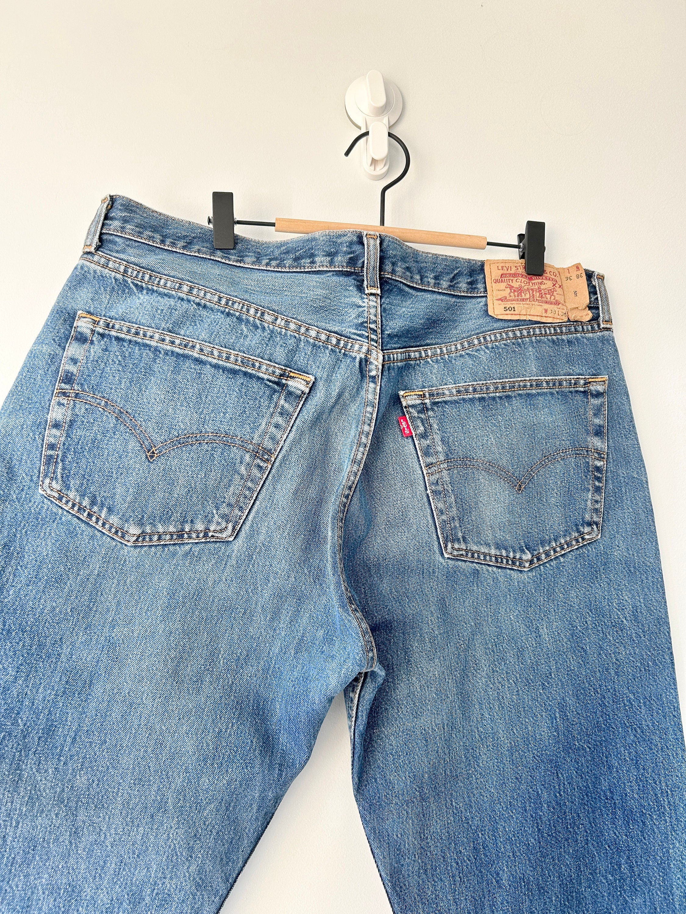 w36 L35 Levis 501 jeans dark faded blue Levi’s made in Spain dark denim 501 vintage made in 90s 501 vintage Levi’s