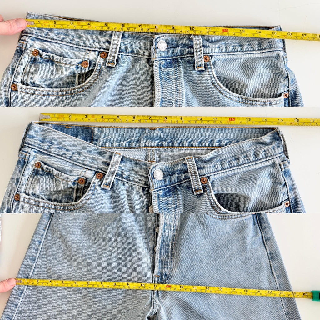 Levis 501 vintage w30 L28 light blue 501s made in USA 90s straight leg jeans 501 29”/30” waist