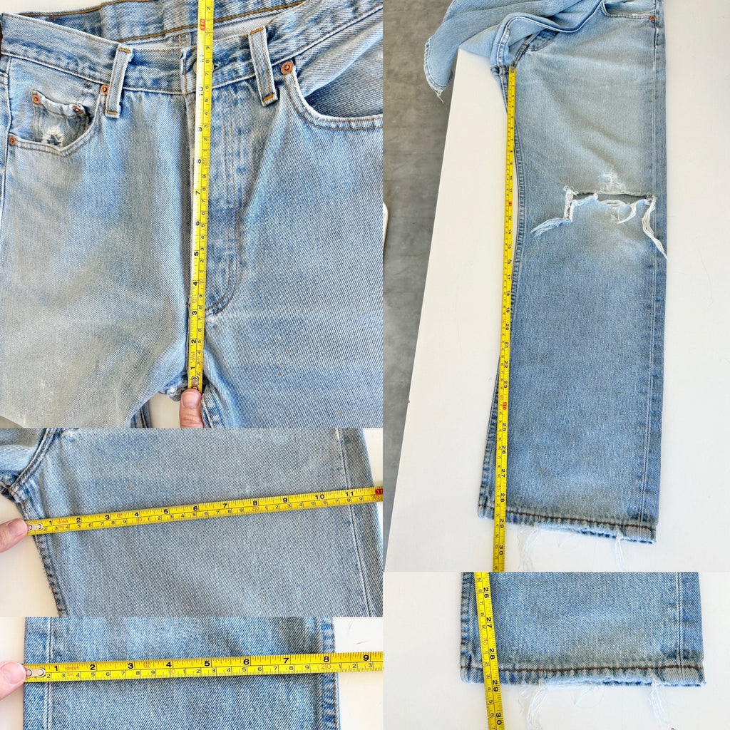 Soft Levis 501 vintage w31 L28 Levi’s light blue faded blue made in U.K. 90s straight leg 501 vintage Levi’s 501
