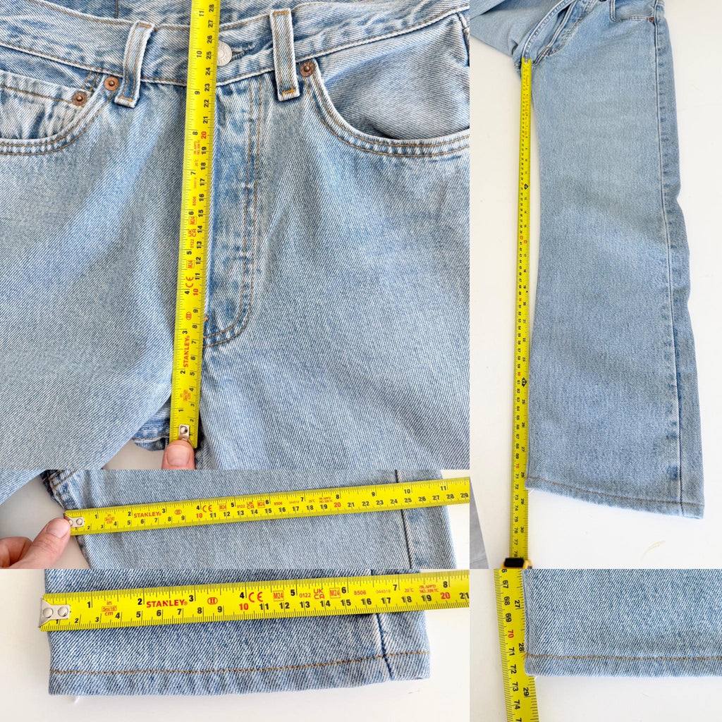W26 L28 Levis 501 vintage 25-26” waist light blue 501s made in USA y2k