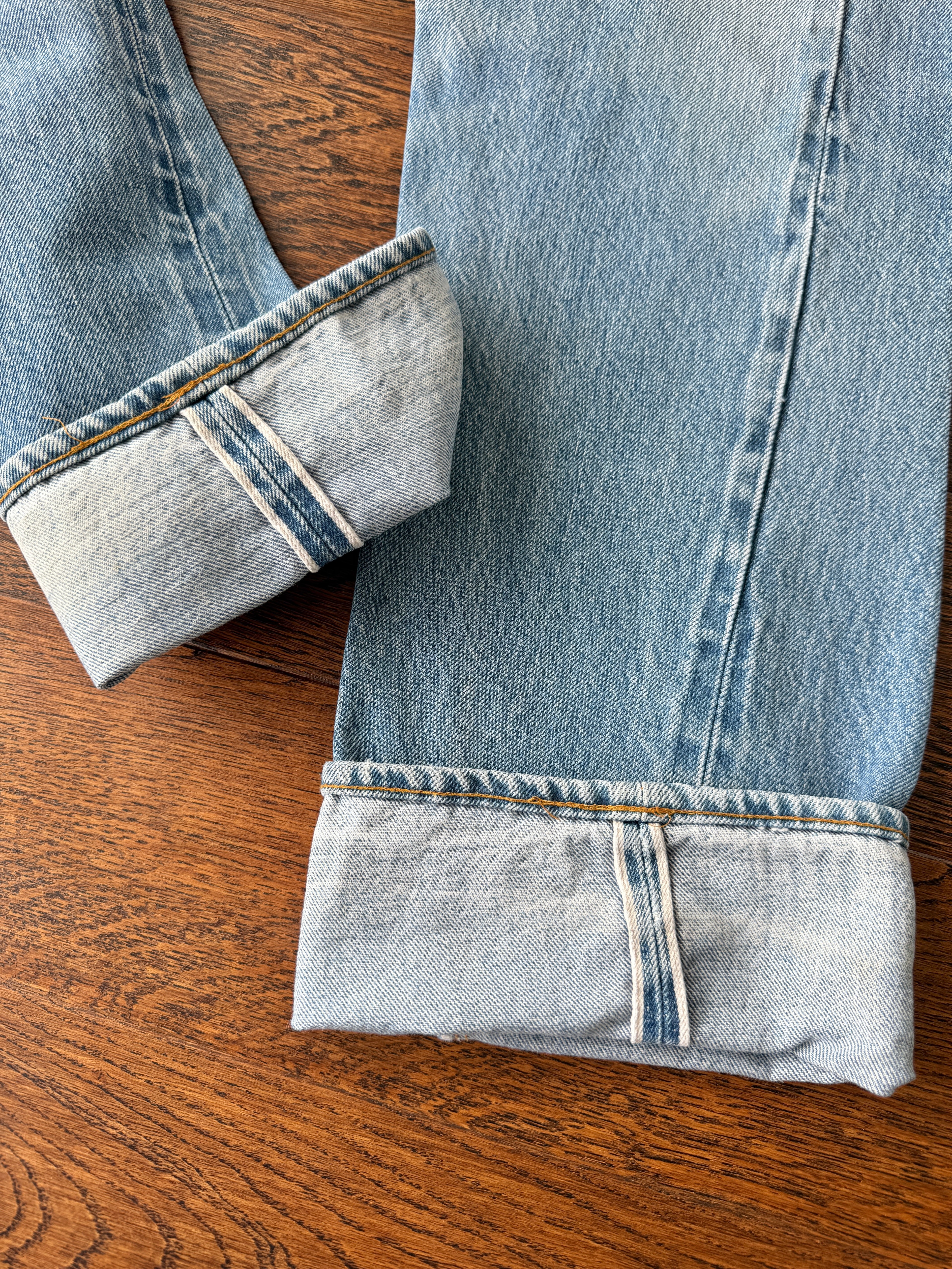 Selvedge W30 L33 vintage Levis 501 29/30” measured light faded blue denim 80’s 501s USA selvedge denim