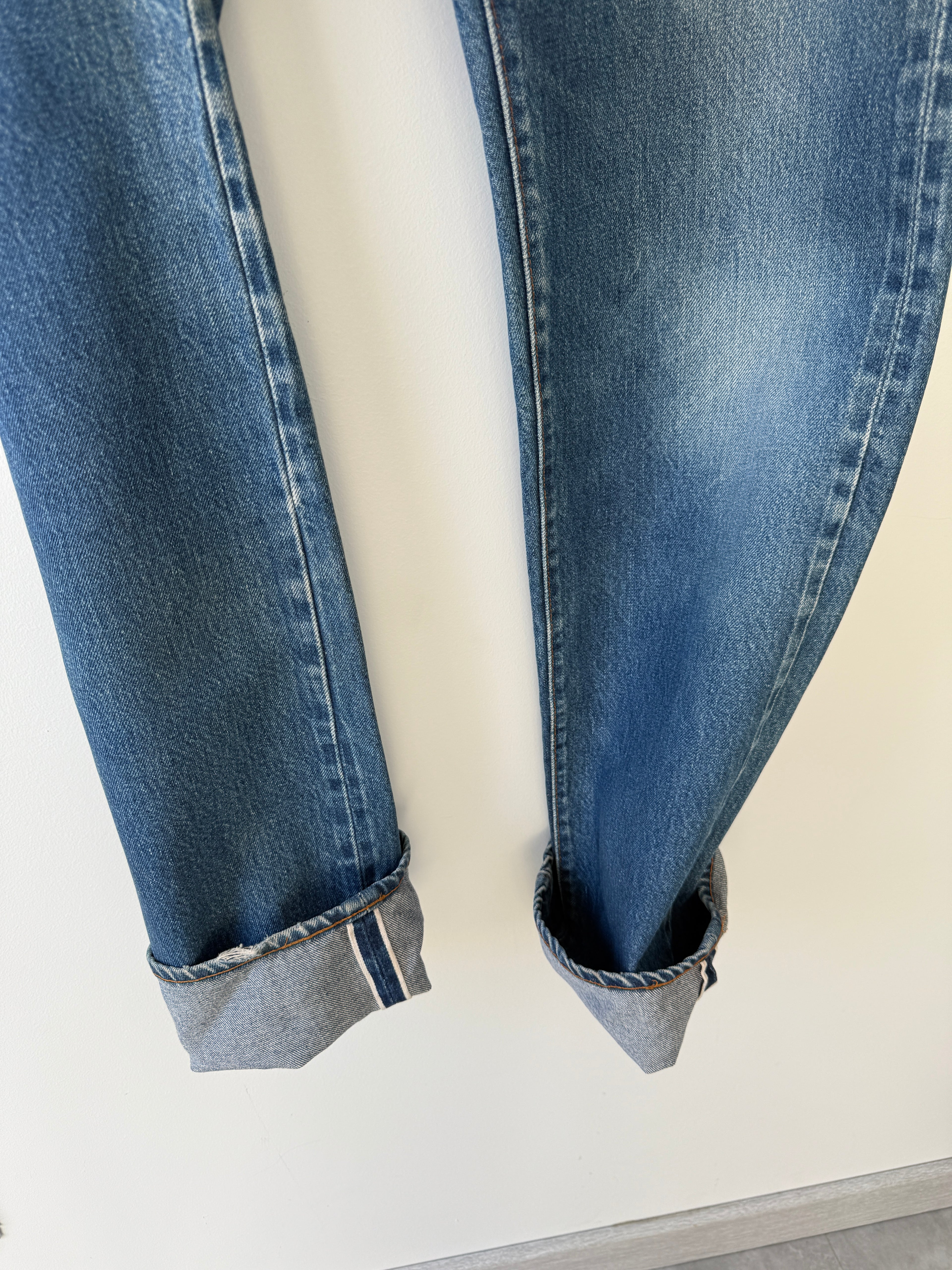 Soft W29 L36 vintage Levis 501 28-29” measured selvedge red line USA dark faded blue made in 80s