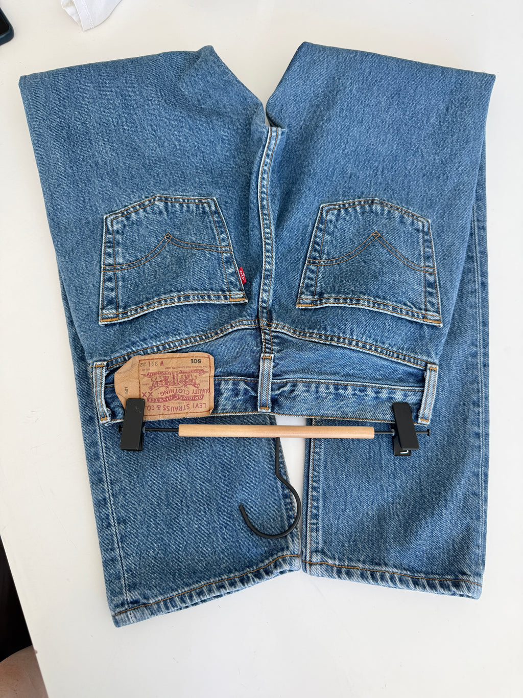 W26 L32 vintage Levis 501 25/26” measured waist dark blue 501s 90s -nl
