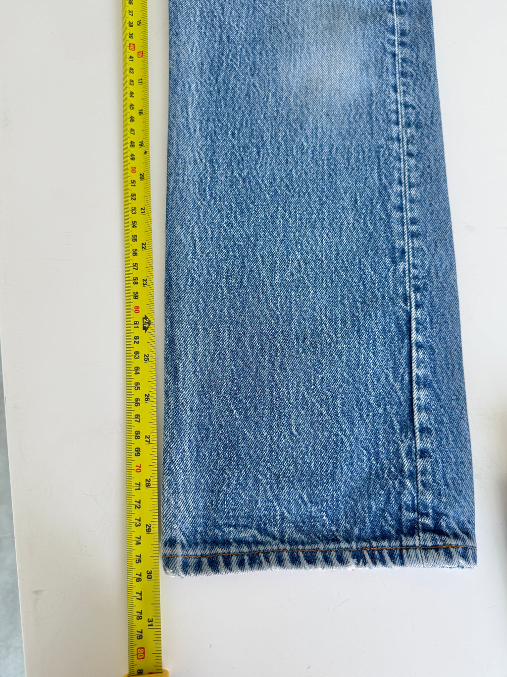 Re done denim W25 L30 vintage Levis 501 medium blue 23/25” measured waist 501s 80s USA
