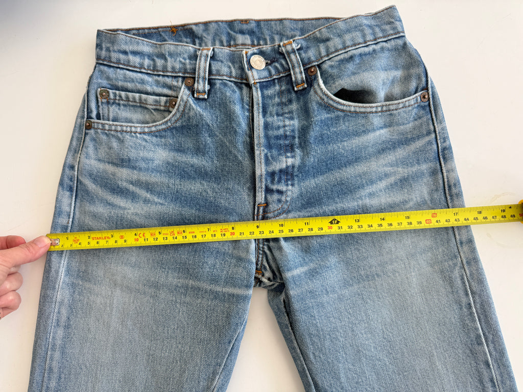 Re done - W25 L31 vintage Levis 501 24/25” measured whiskers medium blue 80s 501s