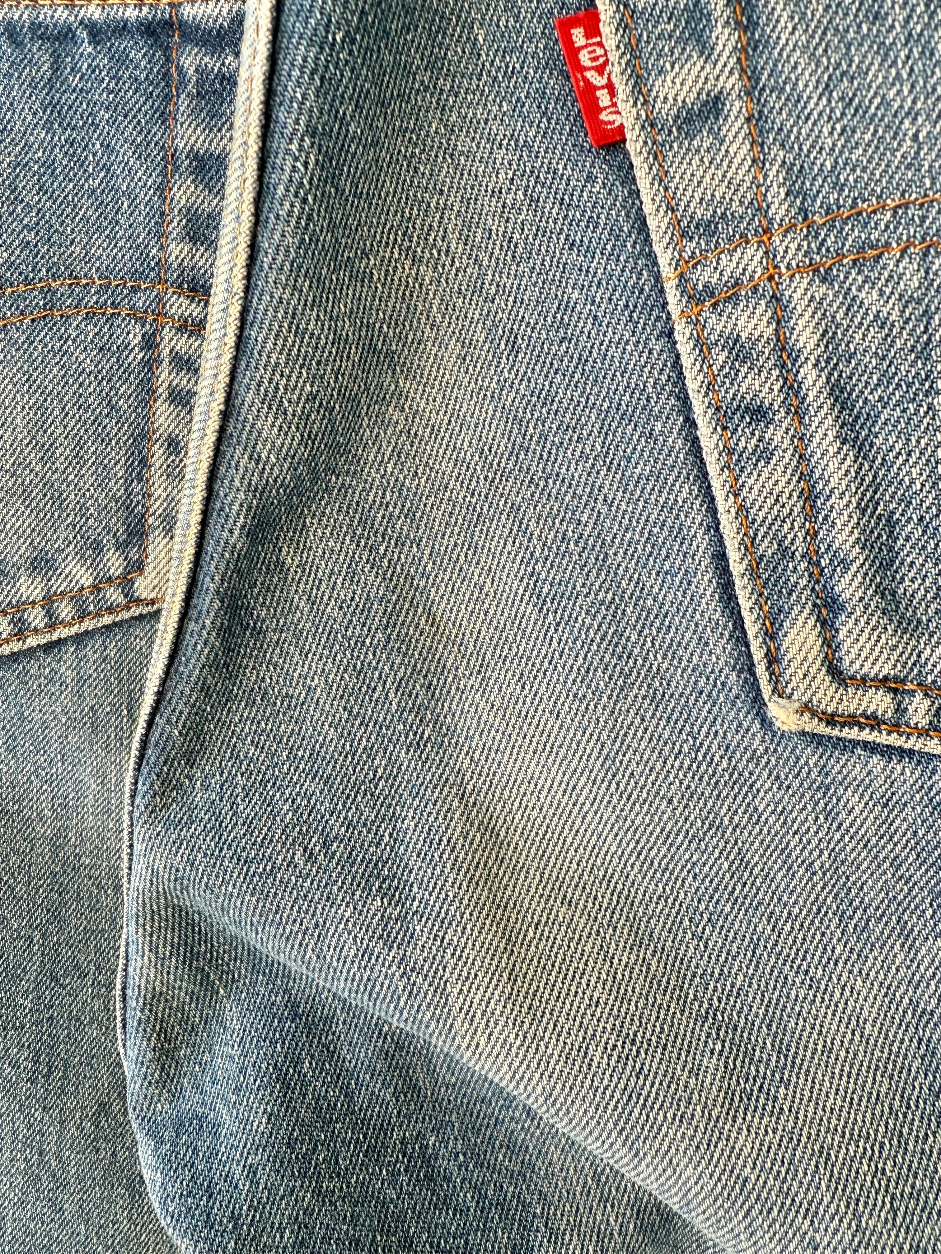 Soft W29 L36 vintage Levis 501 28-29” measured selvedge red line USA dark faded blue made in 80s