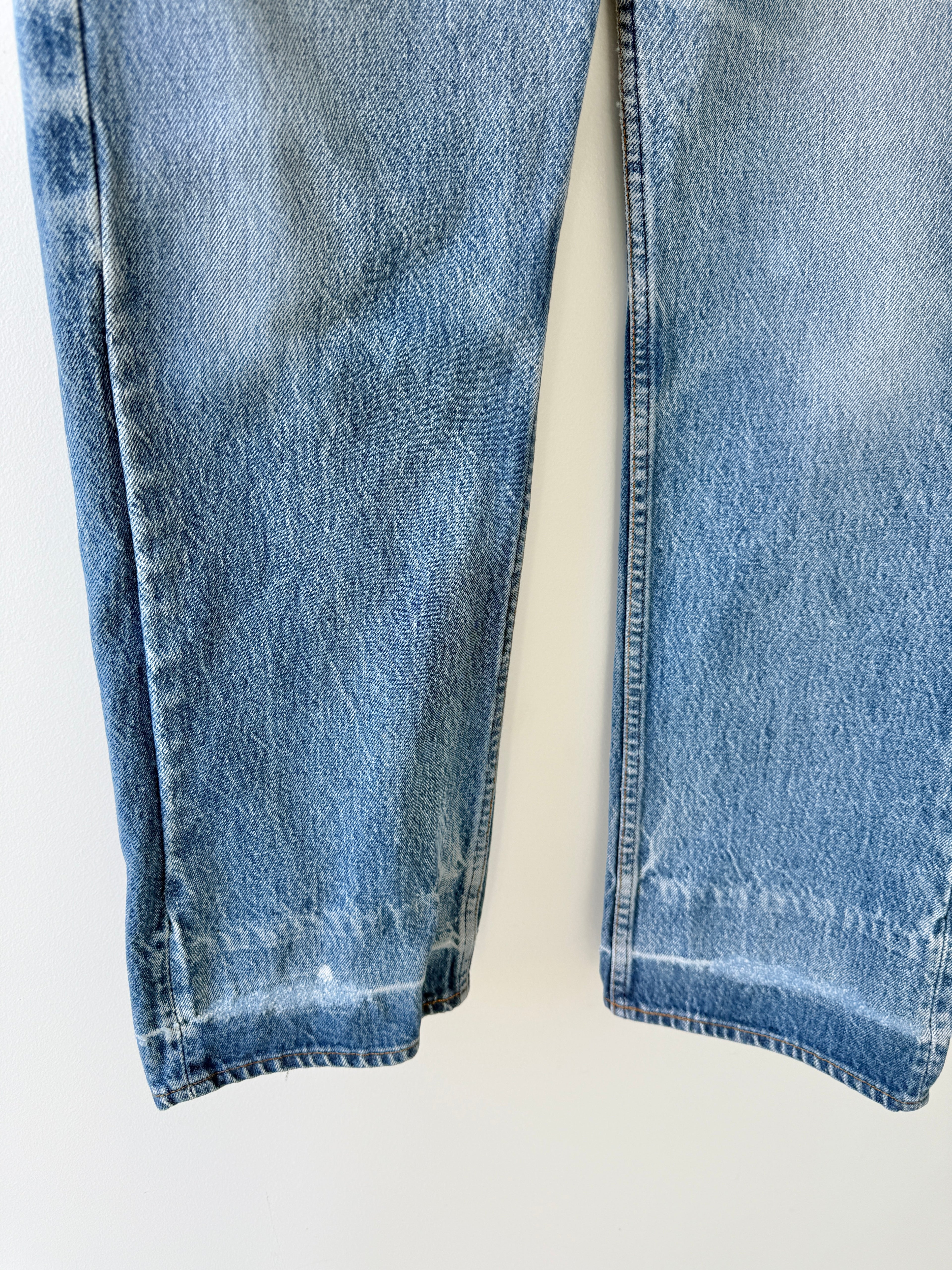 W34 L30 vintage Levis 501 33-34” measured dark faded blue denim 80s Levi’s 501s USA