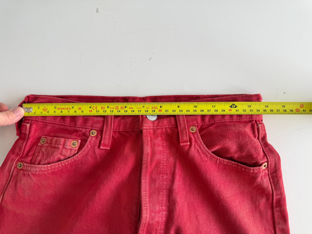 Soft W27 L28 vintage Levis 501 red 26/27” measured waist 501s early 90s