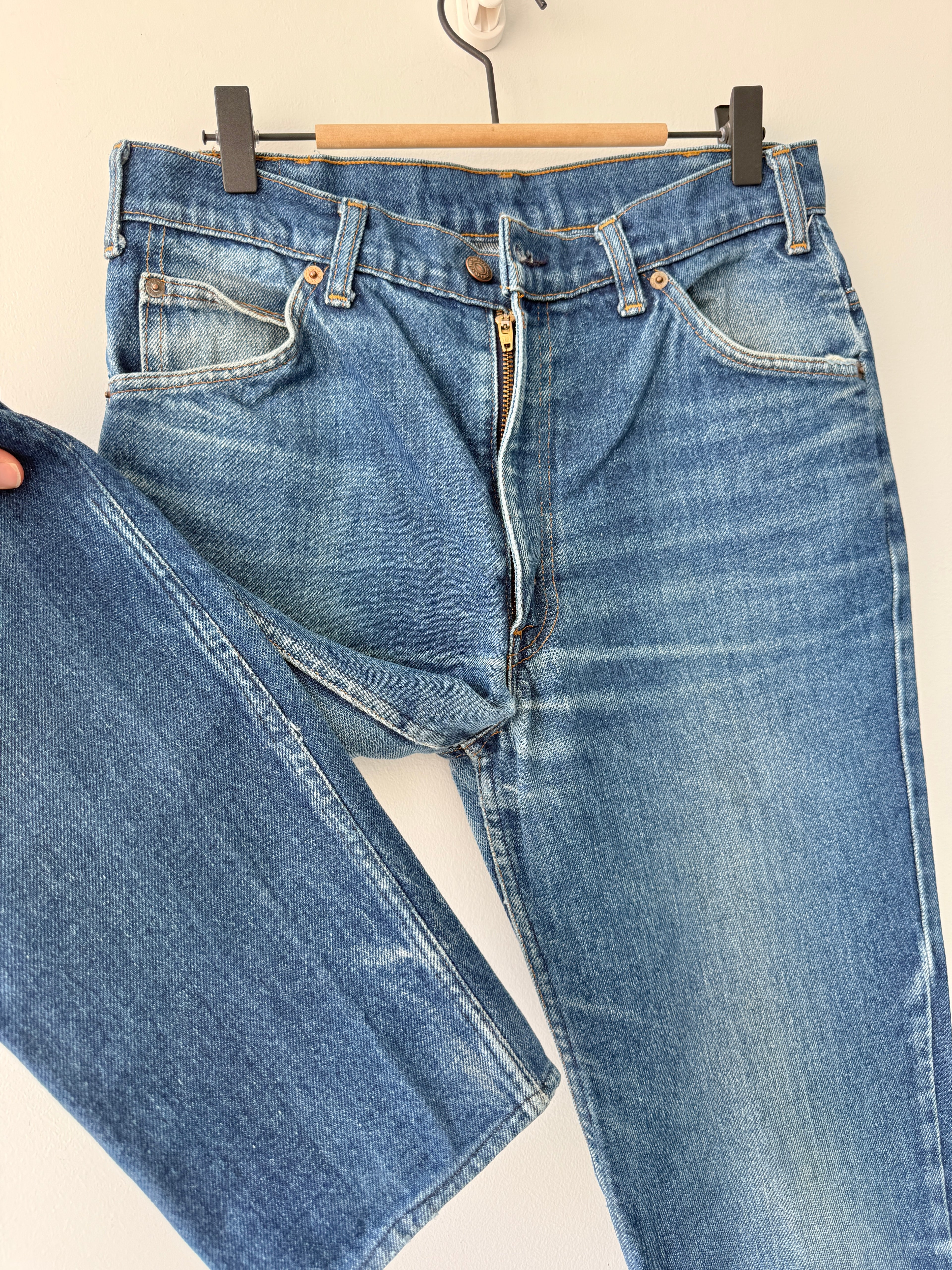 W29 L29 vintage Levis 631 28-29” measured dark faded blue denim orange tab 80/90s Levi’s 631s