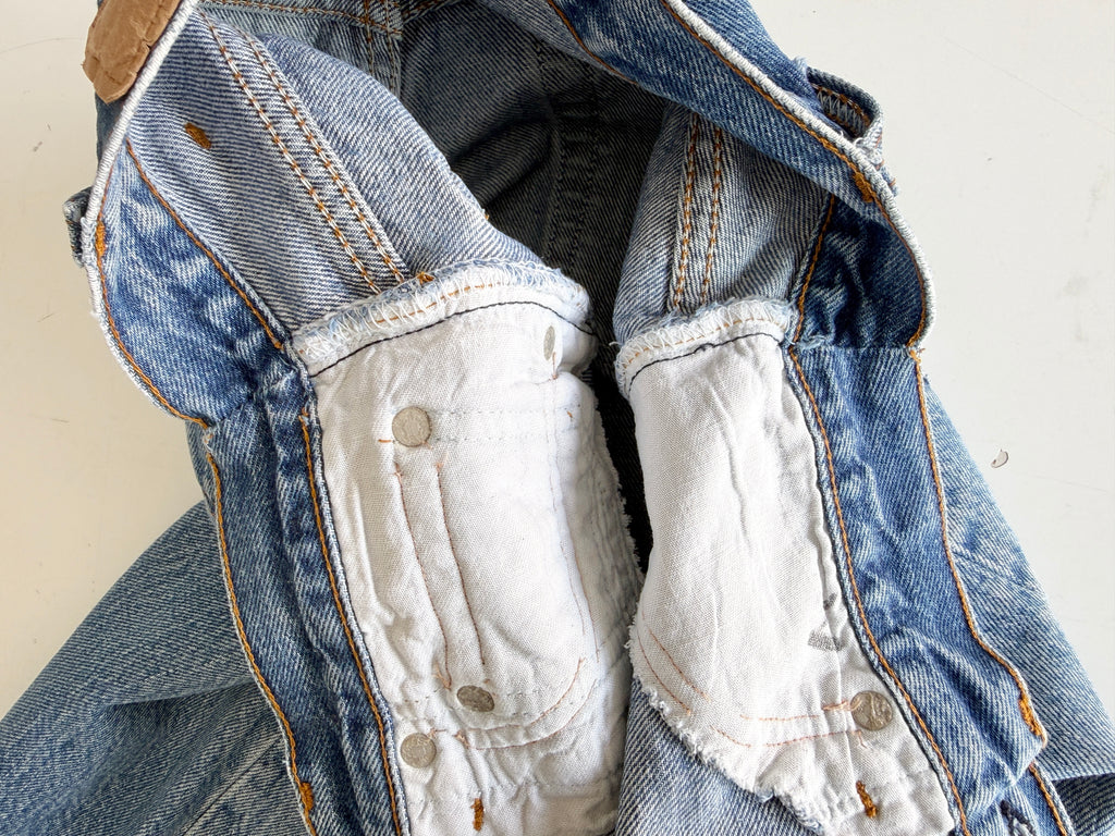Re done denim W25 L30 vintage Levis 501 medium blue 23/25” measured waist 501s 80s USA