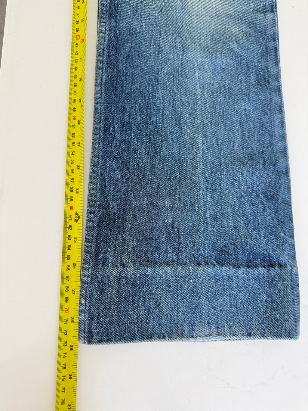W34 L29 vintage Levis 603 33/34” measured waist dark blue faded whiskers  70s 603s