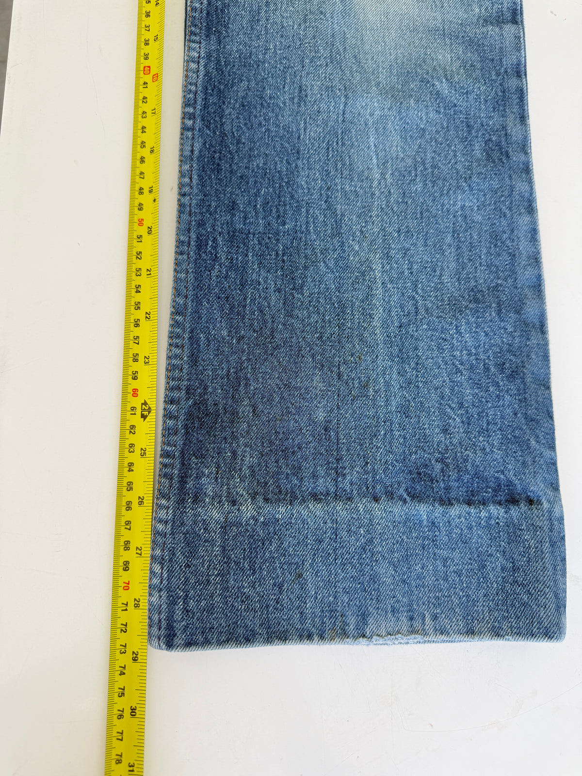 W34 L29 vintage Levis 603 33/34” measured waist dark blue faded whiskers  70s 603s