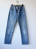 W27 L31 vintage Levis 501 dark faded blue 26/27” measured waist 90s USA levis 501s