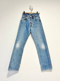 Levis 501 jeans w23 L27 medium blue denim faded blue wash light blue 501 vintage 501s
