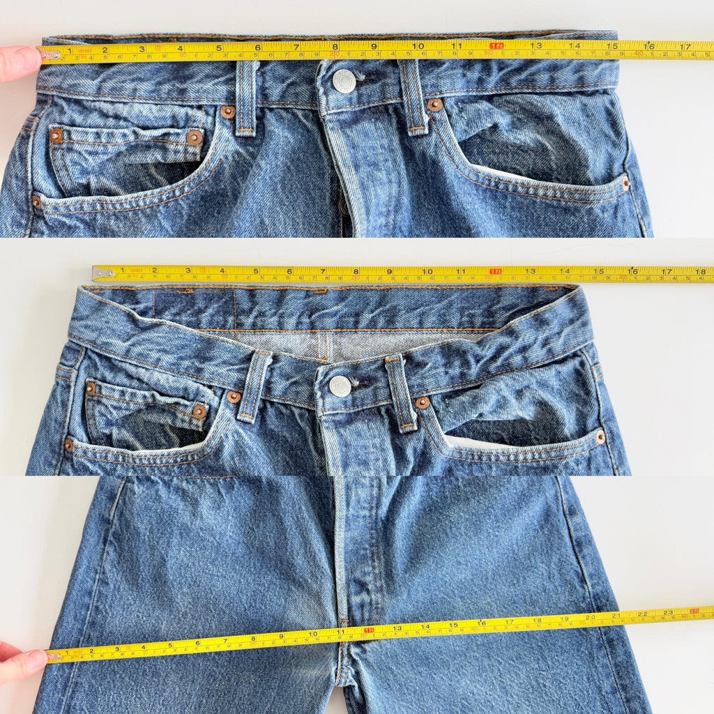 Levis 501s  vintage w30 L31 dark raw blue 501s made in USA 80s straight leg jeans 501 28”/30” waist