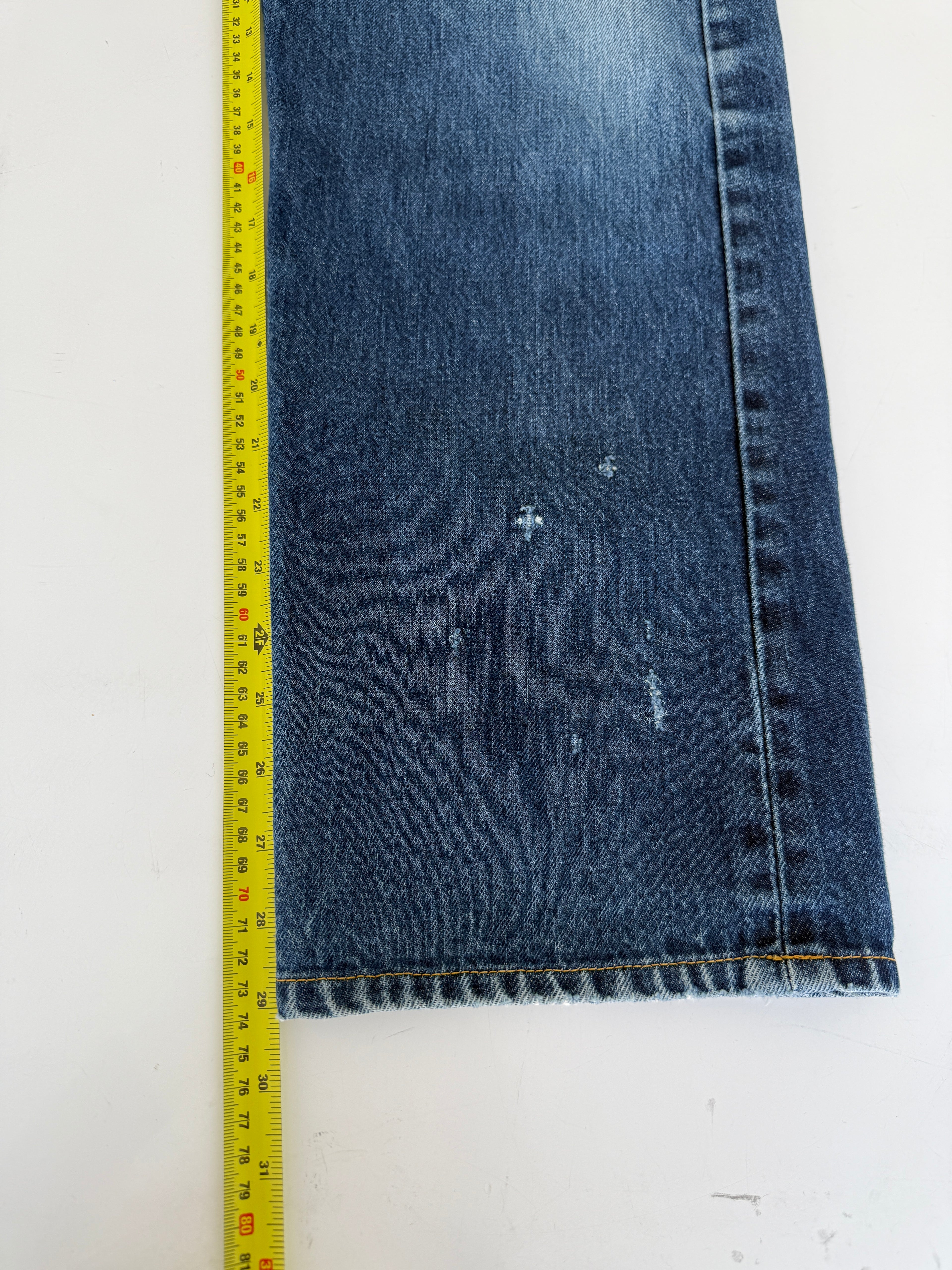 W33 L29 vintage Levis 501 32-33”” measured dark indigo denim whiskers Y2K 501s