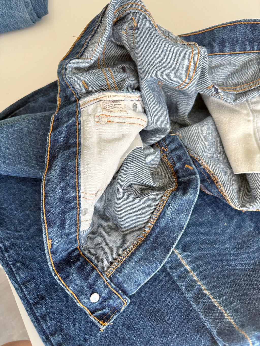 W34 L26 vintage Levis 517 34” measured light blue fade denim 90s Levi’s 517s USA