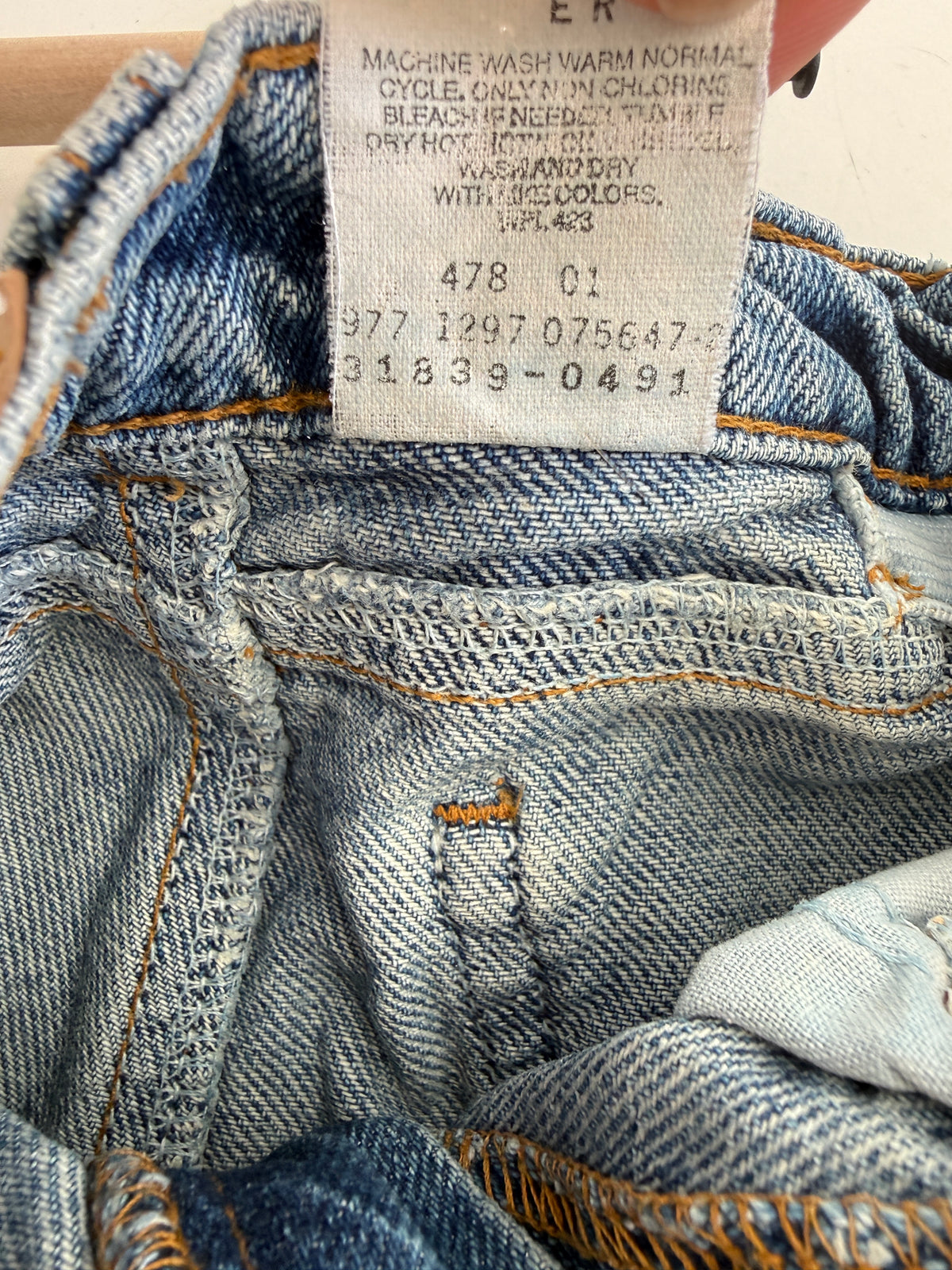 Kids Age 24 months vintage Levis 17” measured waist medium blue faded 90s denim
