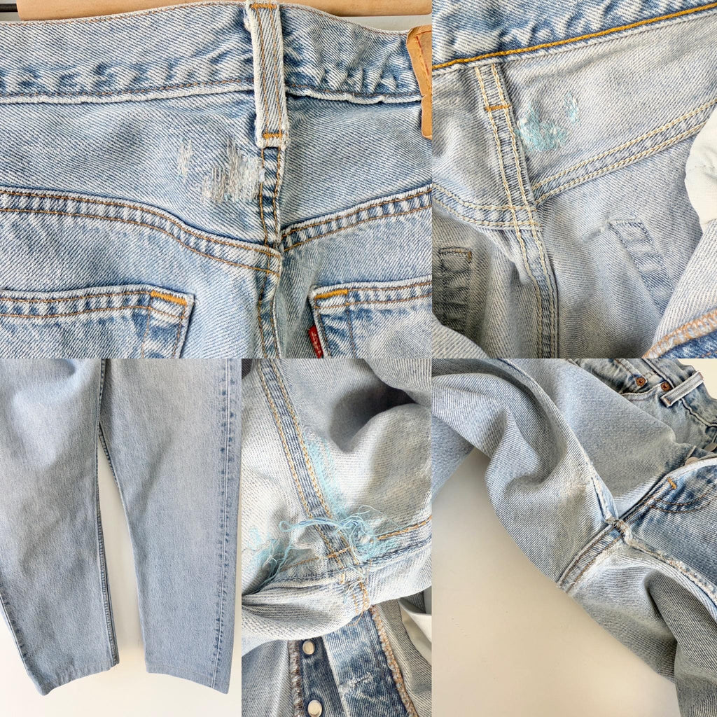 Levis 501 vintage w30 L28 light blue 501s made in USA 90s straight leg jeans 501 29”/30” waist