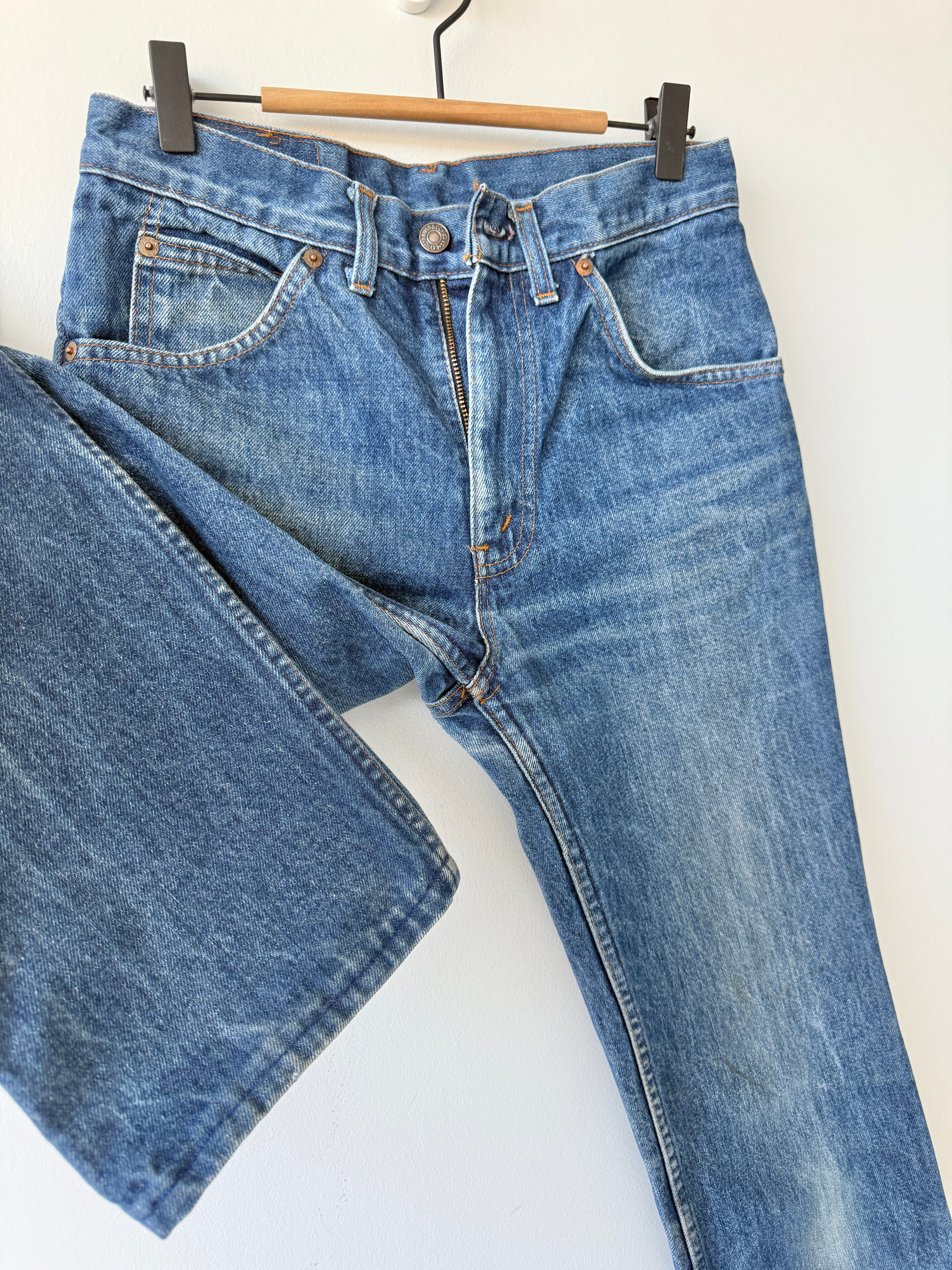 W26 L30 vintage Levis 630 26” measured light faded blue 80s Levi’s 630’s