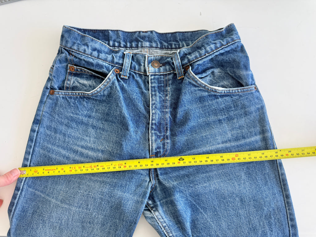 W27 L30 vintage Levis 631 26-27” measured dark faded blue denim orange tab 80/90s Levi’s 631s