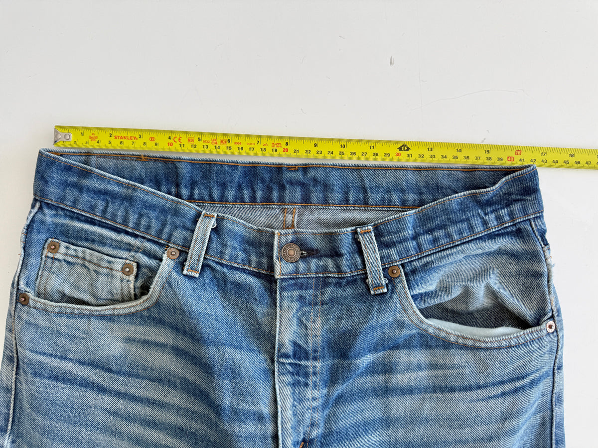 W34 L29 vintage Levis 603 33/34” measured waist dark blue faded whiskers  70s 603s