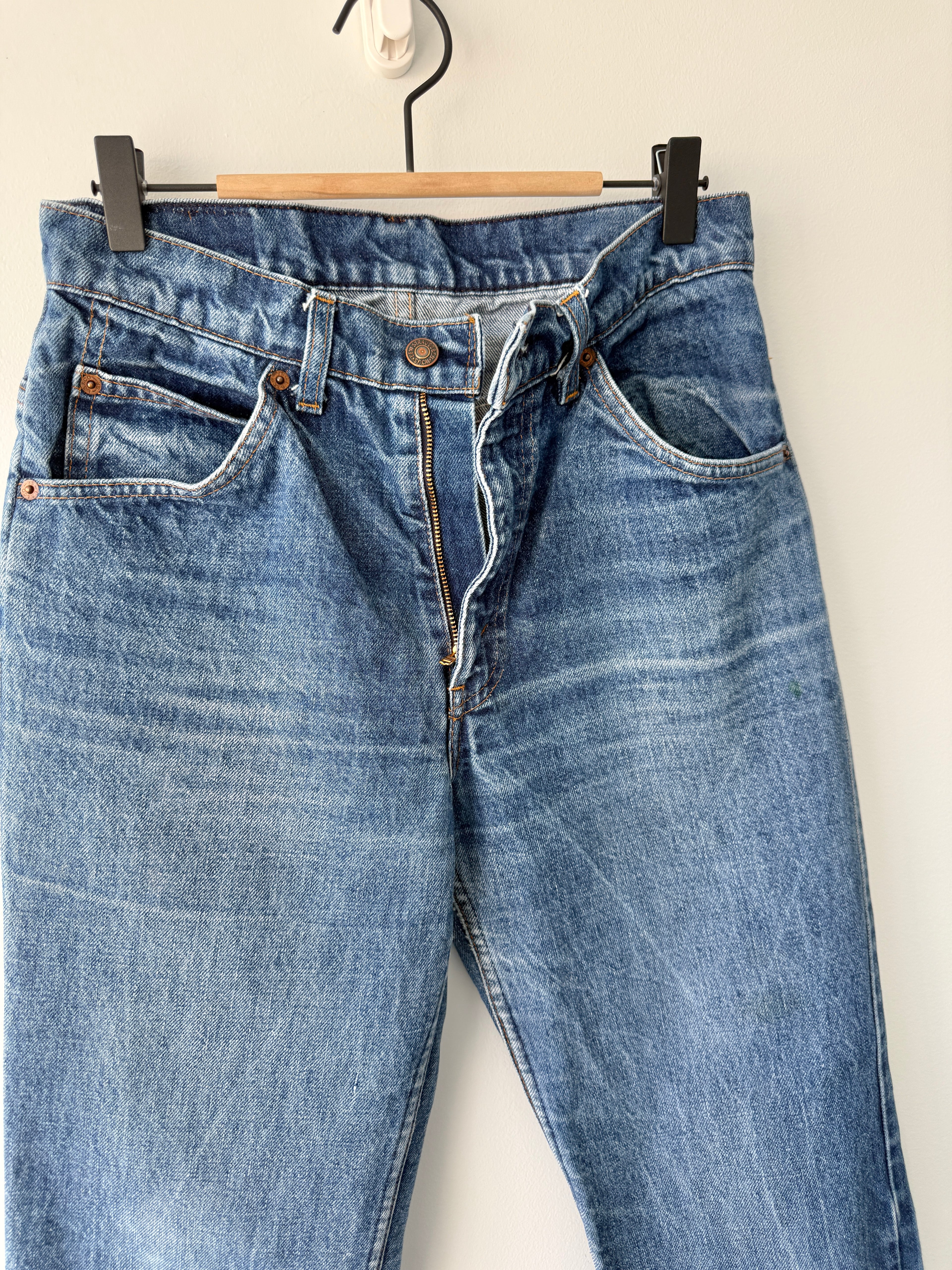 W27 L30 vintage Levis 631 26-27” measured dark faded blue denim orange tab 80/90s Levi’s 631s